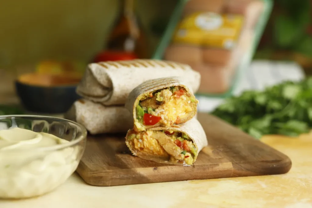 Breakfast Burrito Τορτίγια με κοτόπουλο, αυγό κι αβοκάντο