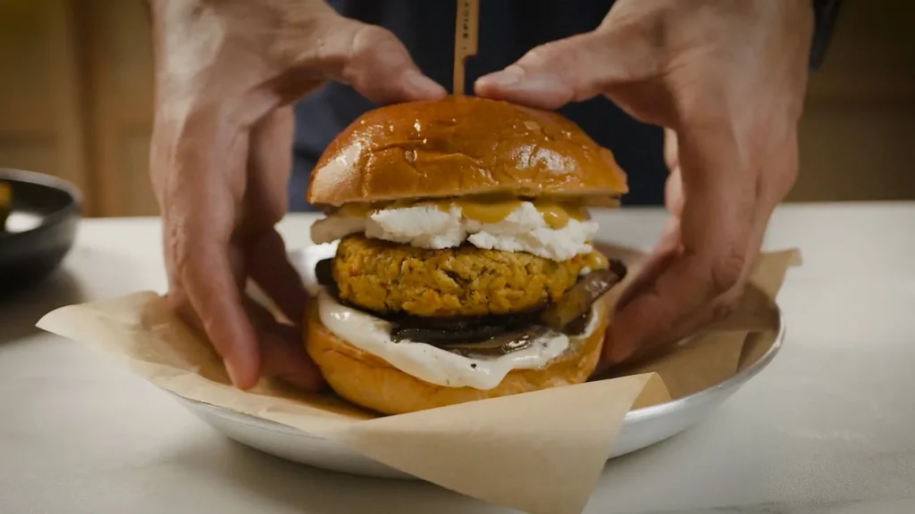 burger με μπιφτέκι κοτόπουλου από Ελαιοπουλάκι